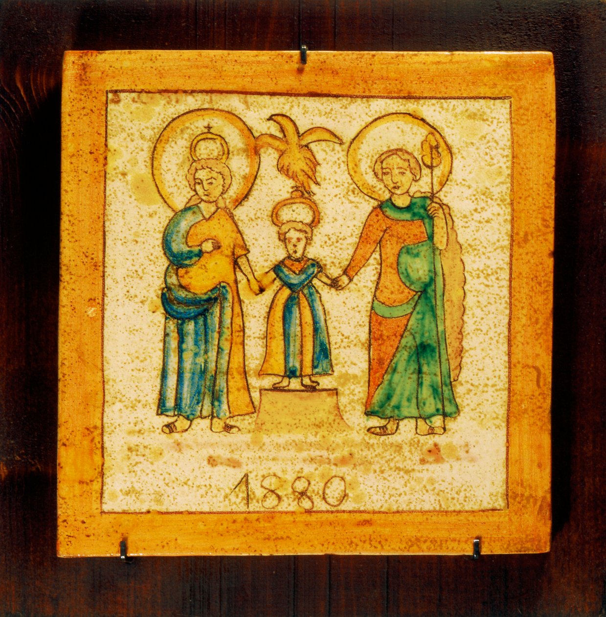 Płytka wotywna w stylu XIX wieku, ceramika, manufaktura Alessi, Caltagirone, Sycylia, Włochy, XX wiek autorstwa Italian School