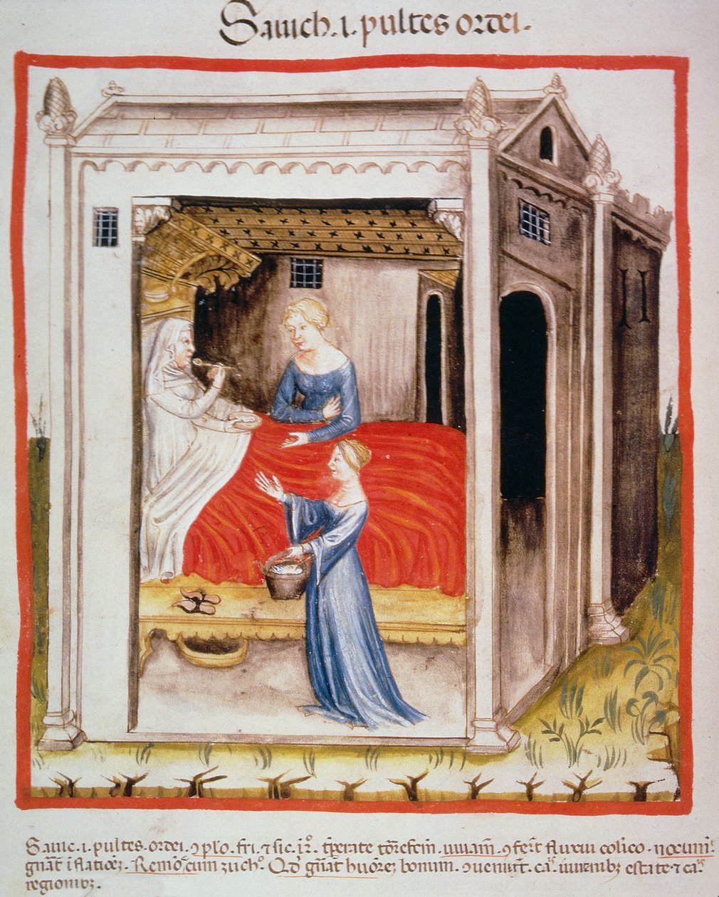 Nova 2644 fol.44v Degustacja zupy jęczmiennej, z Tacuinum Sanitatis autorstwa Italian School