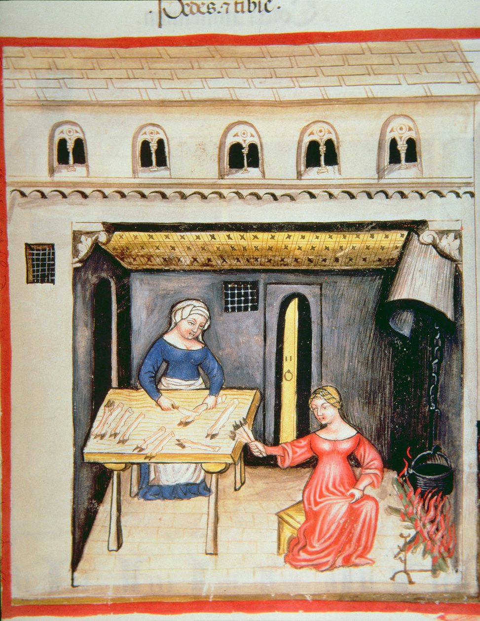 Nova 2644 fol.78r Przygotowanie racic i kopyt zwierzęcych, od Tacuinum Sanitatis autorstwa Italian School