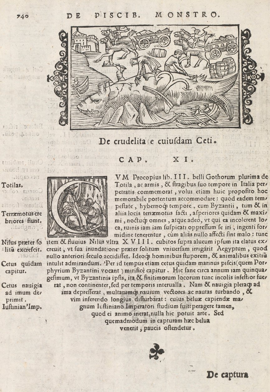 Strona 740 z Historii Północy Magnusa Olausa, Rzym 1565 (druk i grawerowanie) autorstwa Italian School