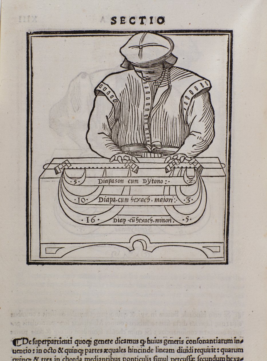 Strona z Musica theorica autorstwa Lodovico Foglianiego (1475?-1542) (lub Ludovico Folianiego) teoretyka muzyki autorstwa Italian School