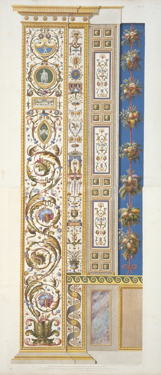 Tablica z loggii Rafaela w Watykanie, z Delle Loggie di Rafaele nel Vaticano, grawerowana przez Giovanniego Ottavianiego (ok.1735-1808), opublikowana ok.1772-77 (rycina ręcznie kolorowana) autorstwa Italian School