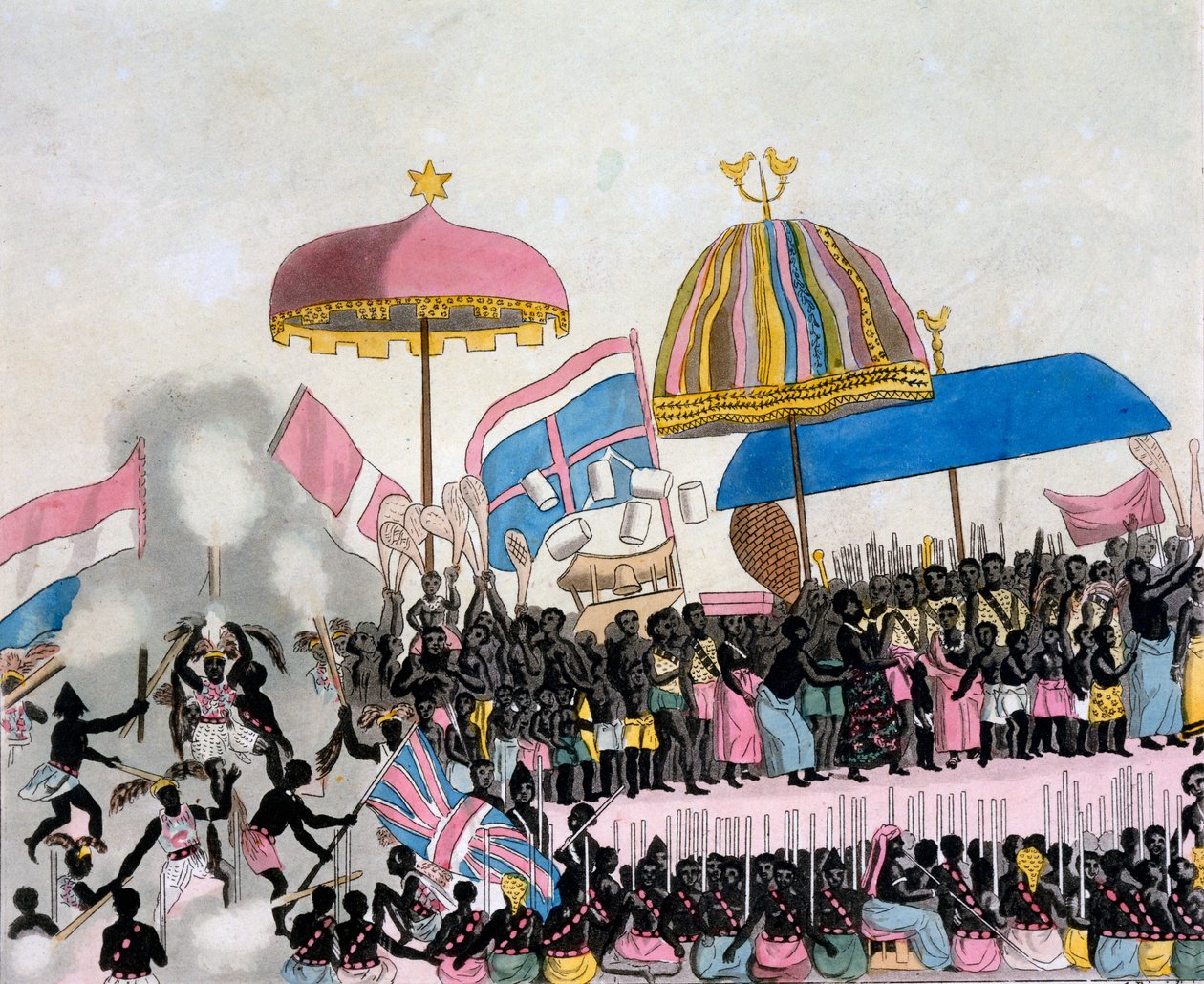 Panoramiczny widok na Yam Custom, z Costumi dei... autorstwa Giulio Ferrario, ok. 1820-30s autorstwa Italian School