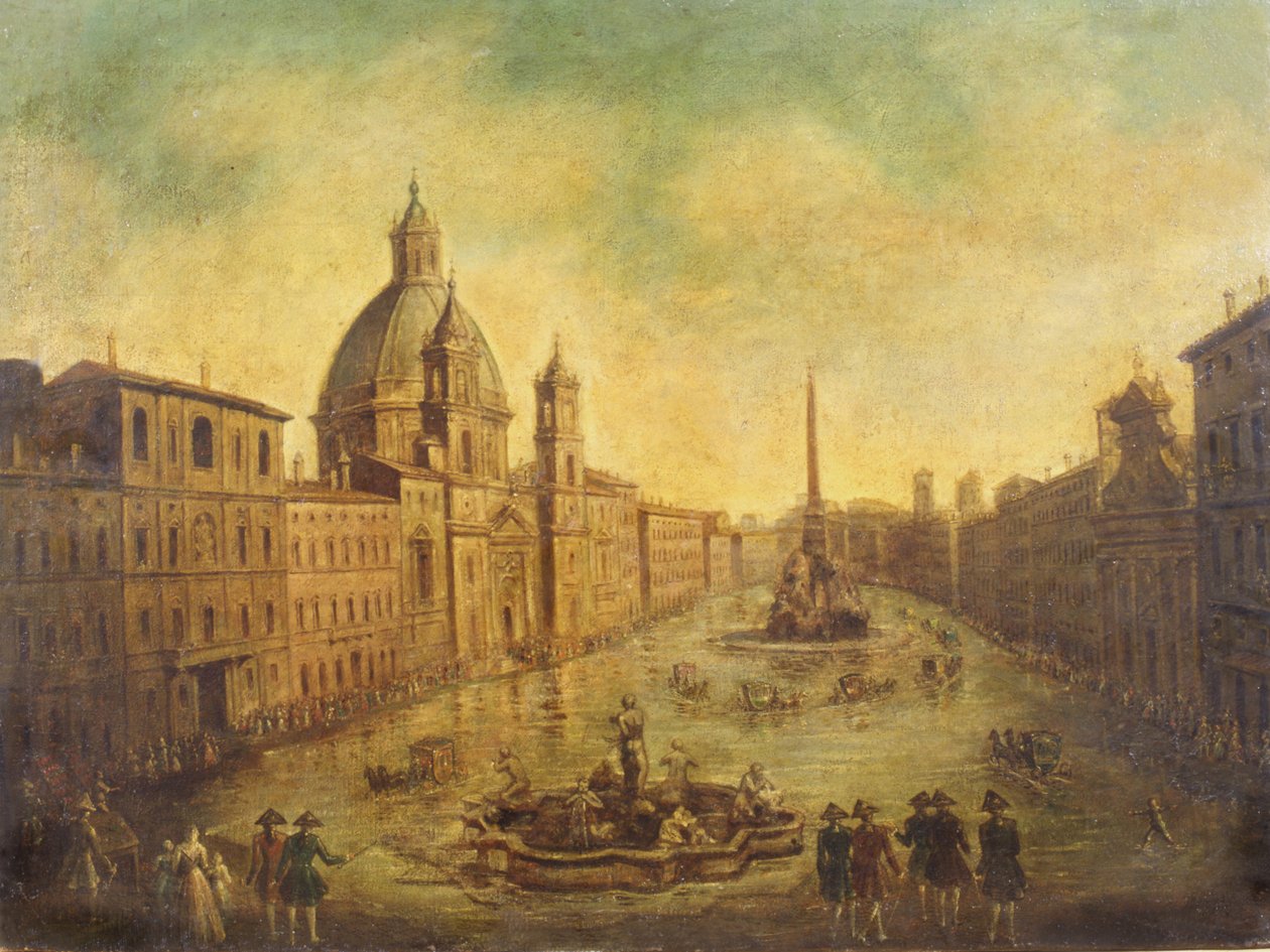 Zalany Piazza Navona autorstwa Italian School