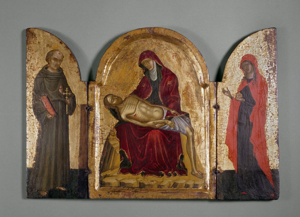 Pieta ze św. Franciszkiem i Marią Magdaleną, XIV w. (panel) autorstwa Italian School