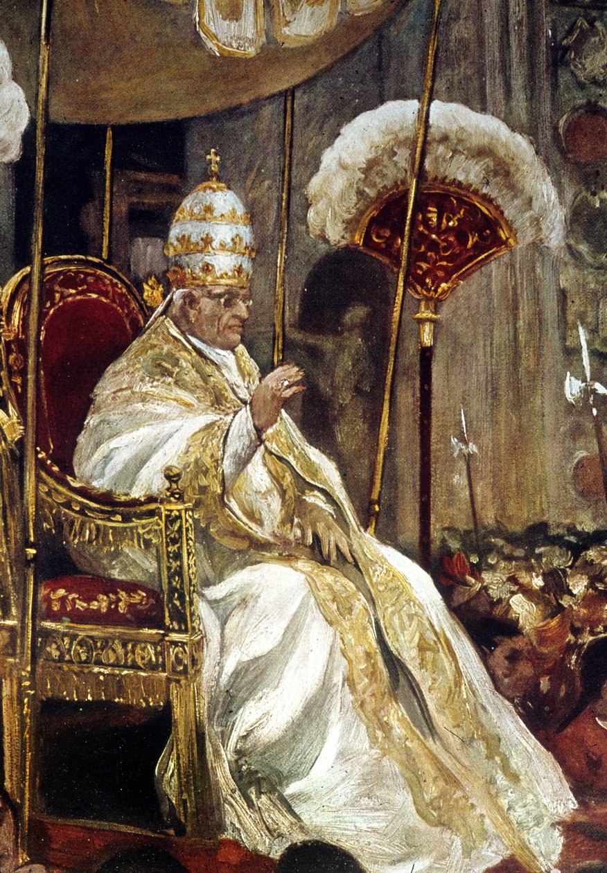 Pius XI, Ojciec Święty przybywający do Bazyliki Świętego Piotra, niedźwiedzie na "Sedia gestatoria", Wielkanoc 1937 (olej na płótnie) autorstwa Italian School