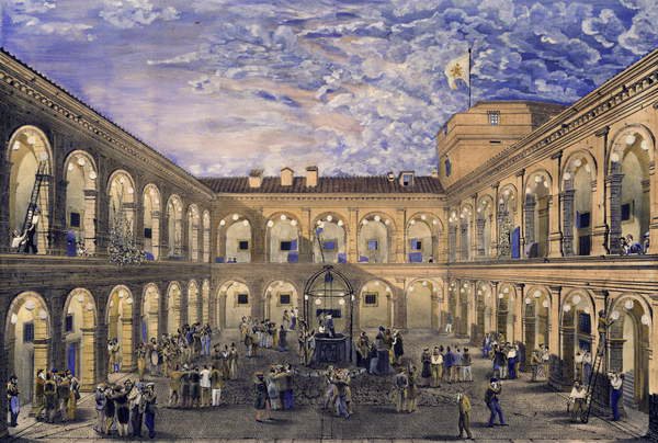 Więźniowie polityczni w forcie Civita Castellana w nocy z 21 czerwca 1846 udzielili amnestii z okazji koronacji papieża Piusa IX (lit z wc) autorstwa Italian School