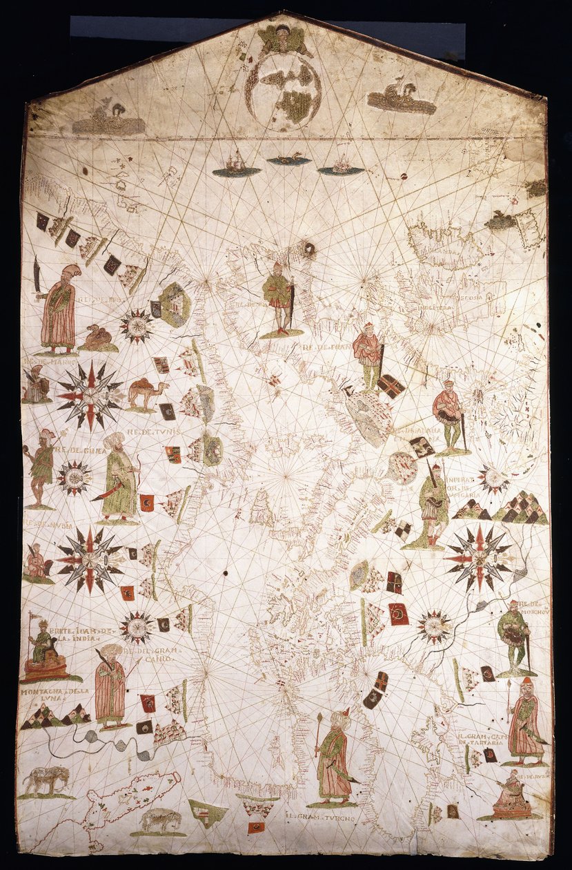 Wykres Portolan Europy śródziemnomorskiej i północnej, c.1575-1600 autorstwa Italian School