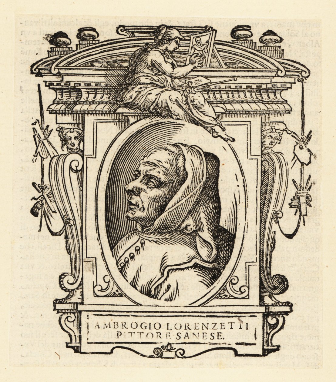 Portret Ambrogio Lorenzettiego lub Ambruogio Laurati, włoskiego malarza szkoły sieneńskiej, ok. 1290-1348 autorstwa Italian School