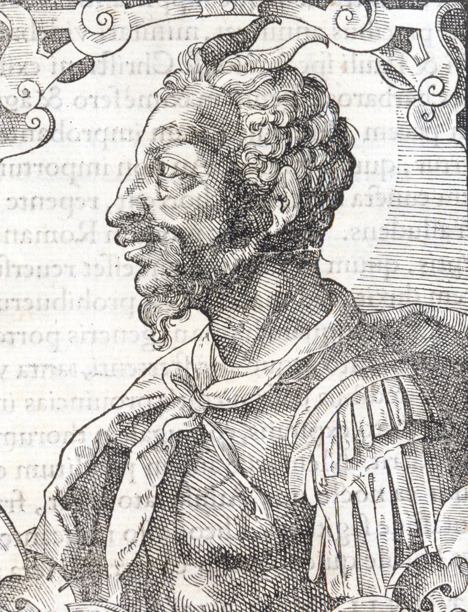Portret Attyli z dzieła Bernardino Corio „Elogia Virorum Illustris”, Mediolan XVI wiek. autorstwa Italian School