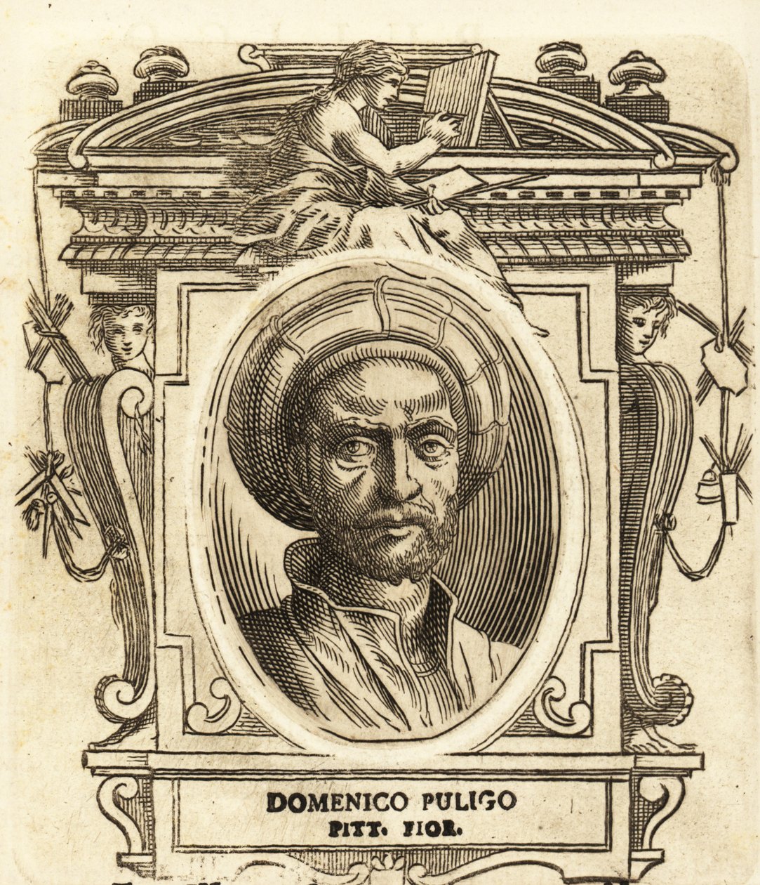 Portret Domenico Puligo, włoskiego malarza renesansu, działającego we Florencji autorstwa Italian School
