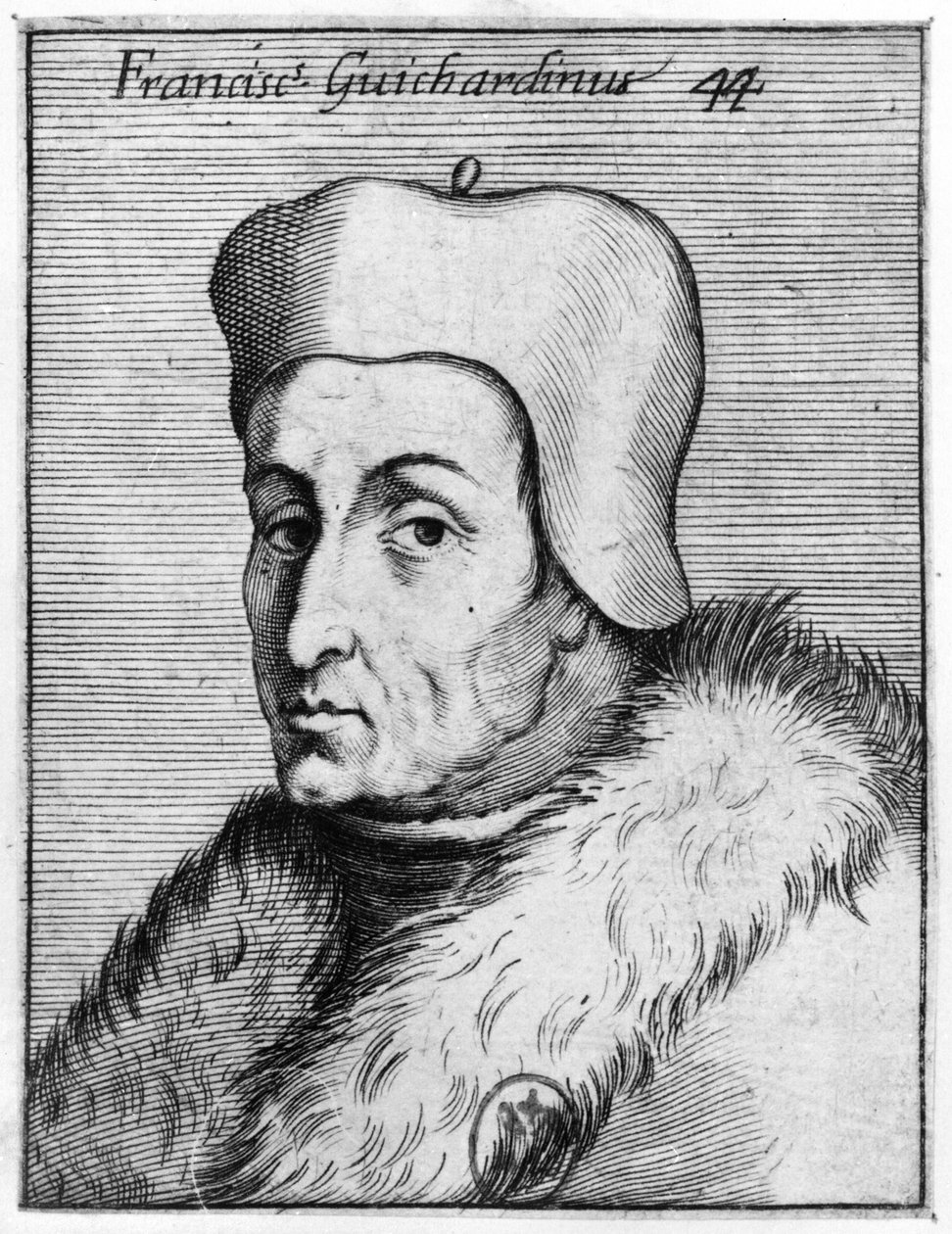 Portret Francesco Guicciardiniego (1483-1540) (rycina) (fot. bw) autorstwa Italian School