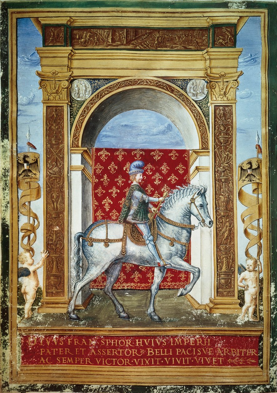 Portret Francesco Sforzy na koniu autorstwa Italian School