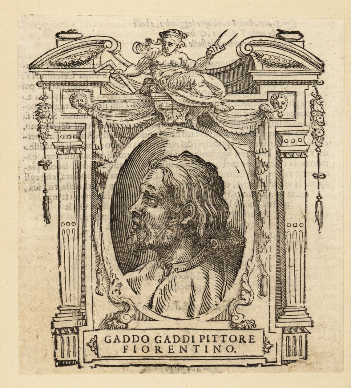 Portret Gaddo Gaddi, włoskiego malarza i mozaiki Florencji w stylu sztuki gotyckiej, około 1239-około 1312 autorstwa Italian School