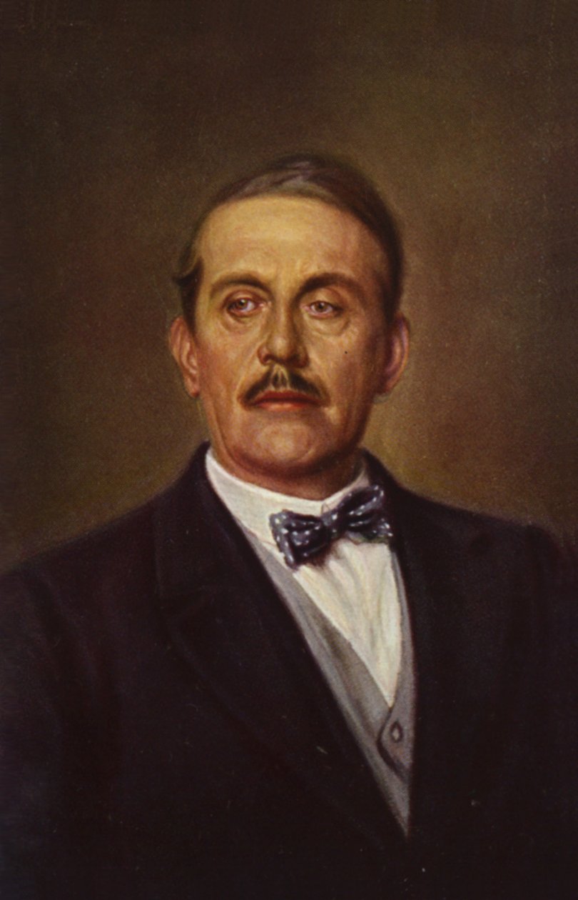 Portret Giacomo Pucciniego (kolorowa litografia) autorstwa Italian School