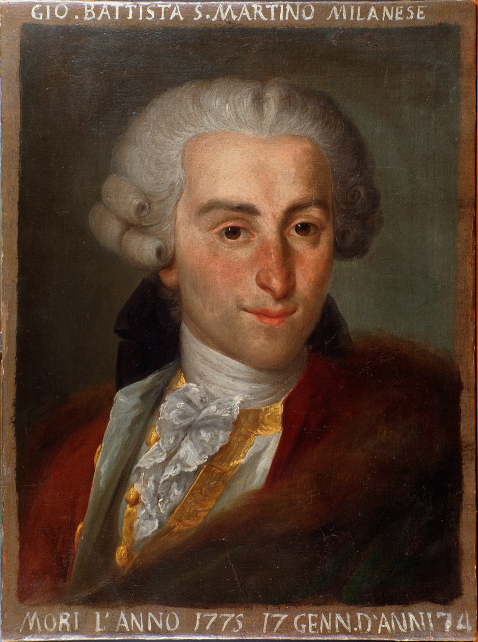 Portret Giovanniego Battisty Sammartiniego (1700-1775) włoskiego kompozytora. autorstwa Italian School