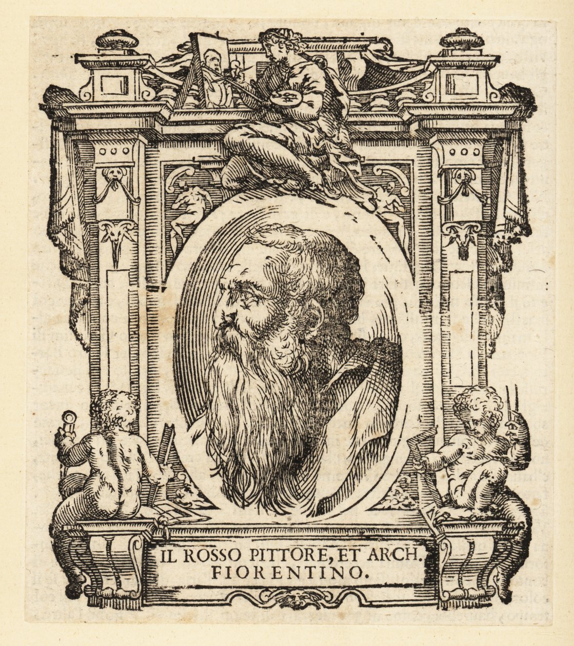 Portret Giovanniego Battisty di Jacopo, znanego jako Rosso Fiorentino lub Il Rosso, włoskiego architekta i malarza manierystycznego w oleju i fresku szkoły florenckiej autorstwa Italian School