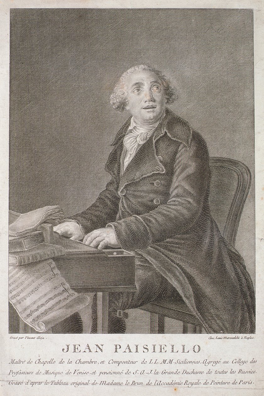 Portret Giovanniego Paisiello (1782-1840) wyryty przez Vincenta Aloja autorstwa Italian School