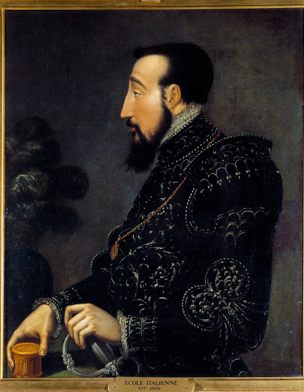 Portret Henryka II króla Francji (1519-1559) Malarstwo szkoły włoskiej. 16 wiek. Słońce 0,58x0,46 m Chantilly, muzeum Conde autorstwa Italian School