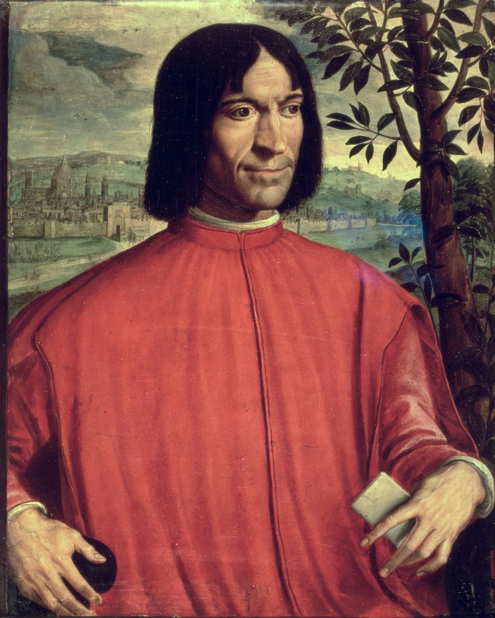 Portret Wawrzyńca Medyceusza Wspaniałego (1449-92) (panel) autorstwa Italian School