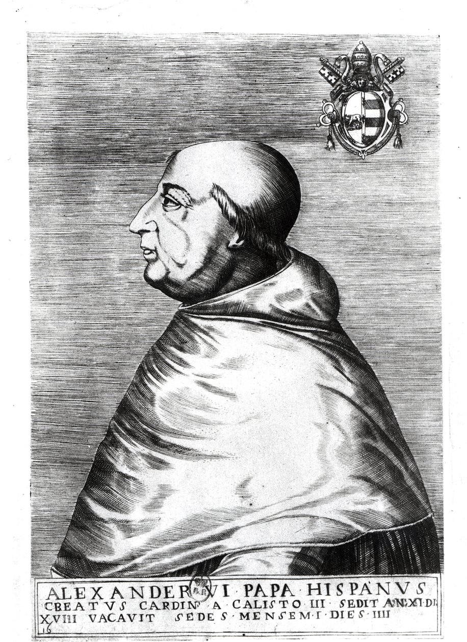 Portret papieża Aleksandra VI (1492-1503) XVI-XVII w. autorstwa Italian School