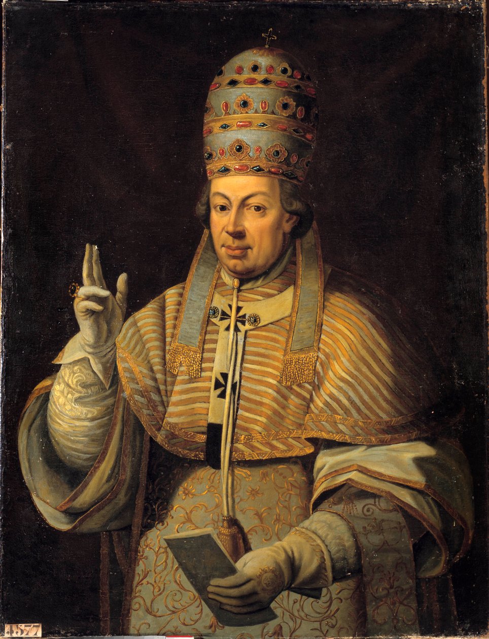 Portret papieża Piusa (Pio lub Pius) VI (1717-1799). Anonimowe malarstwo włoskie autorstwa Italian School