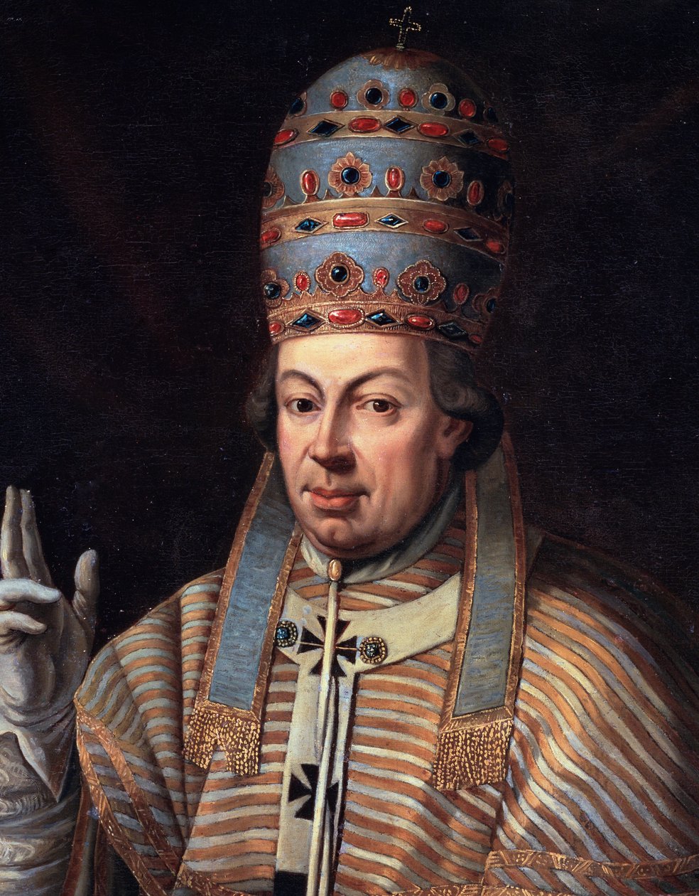 Portret papieża Piusa VI, detal (olej na płótnie) autorstwa Italian School