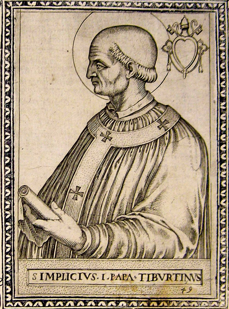 Portret papieża Symplicjusza, ok. 1760 (rycina) autorstwa Italian School