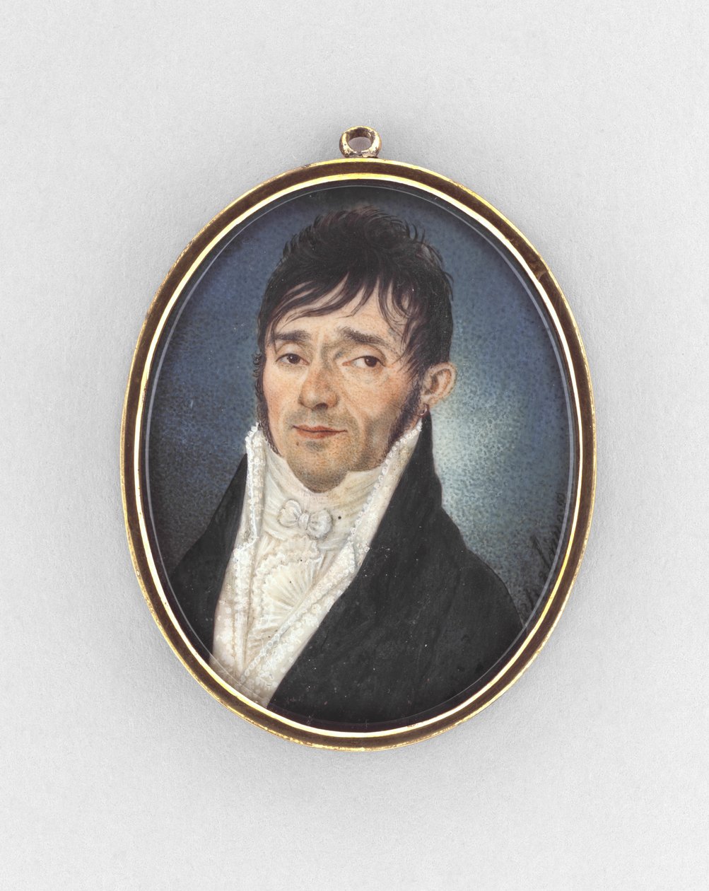 Portret mężczyzny, ok. 1810 (akwarela na kości słoniowej) autorstwa Italian School