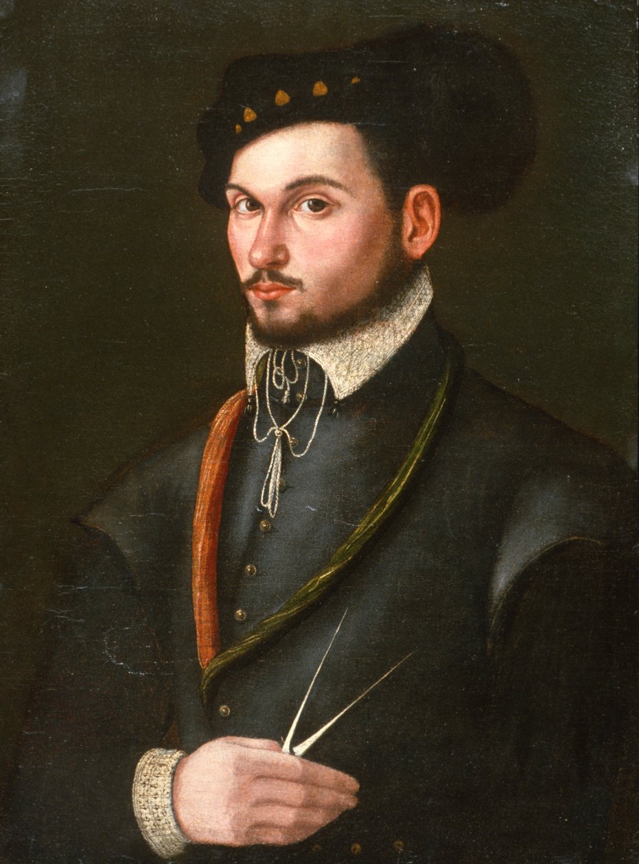 Portret żeglarza z przegrodami do wyznaczania kursu, ok. 1560 autorstwa Italian School