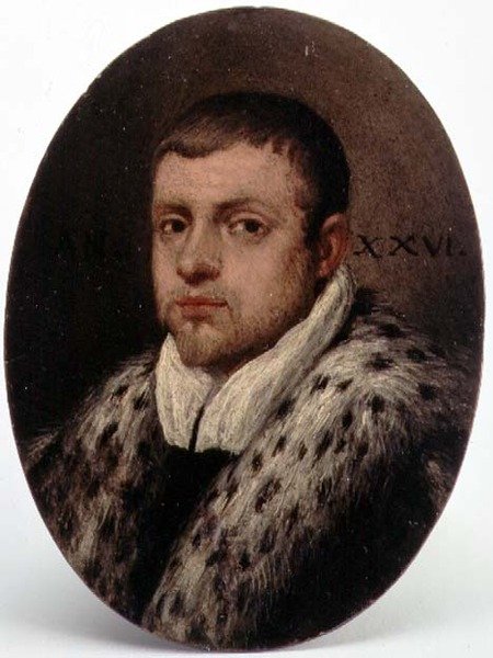 Portret patrycjusza weneckiego (olej na miedzi) autorstwa Italian School