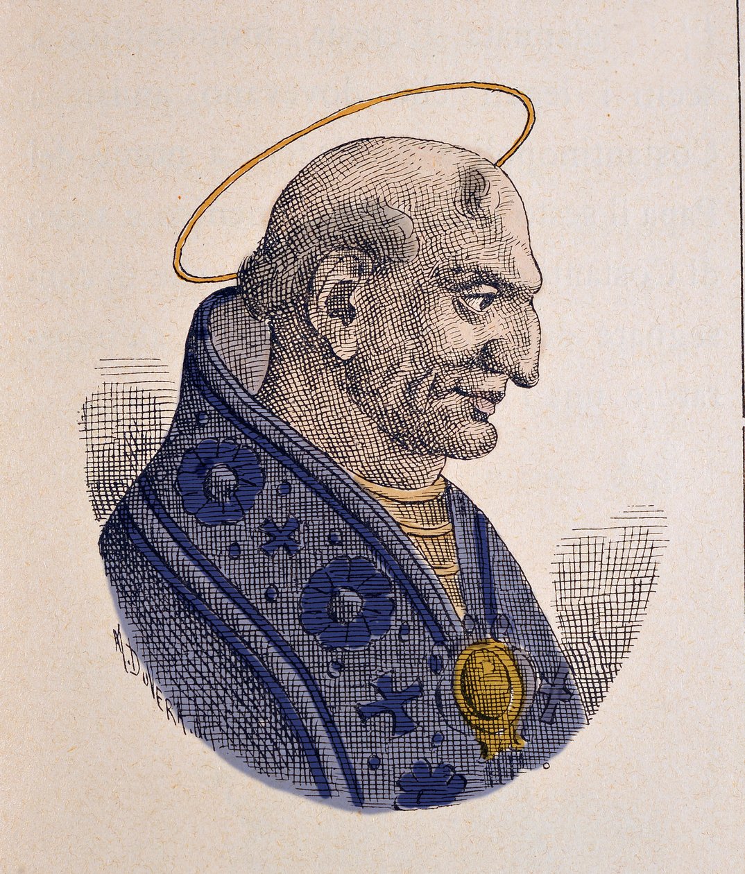 Portret papieża Adeodata II lub Dieudonne (672-676) autorstwa Italian School