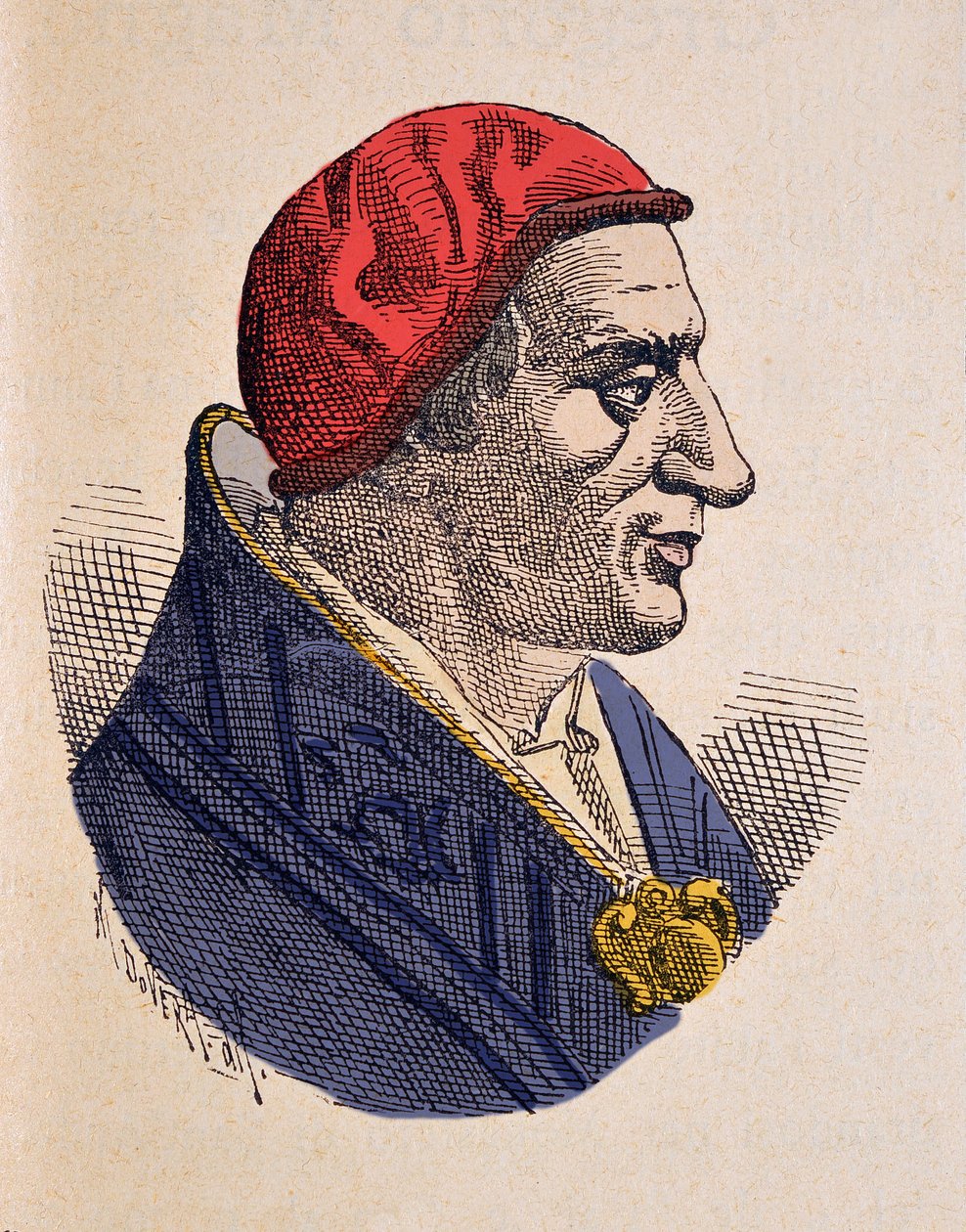 Portret papieża Benoita Iera (Benedykta, Benedetto lub Benedictusa) (575-579) autorstwa Italian School