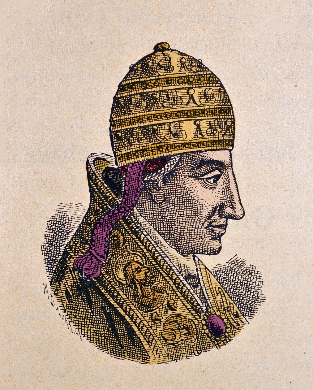 Portret papieża Benoita VII (benedetto, Benedict lub Benedictus) (974–983) autorstwa Italian School