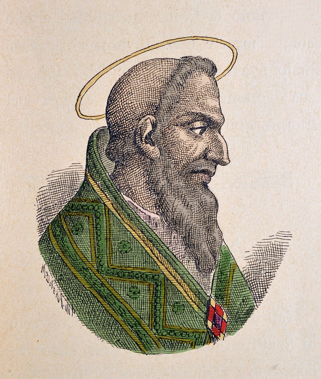 Portret papieża Eugeniusza Iera (Eugeniusza I lub Eugenio) (654-657) autorstwa Italian School