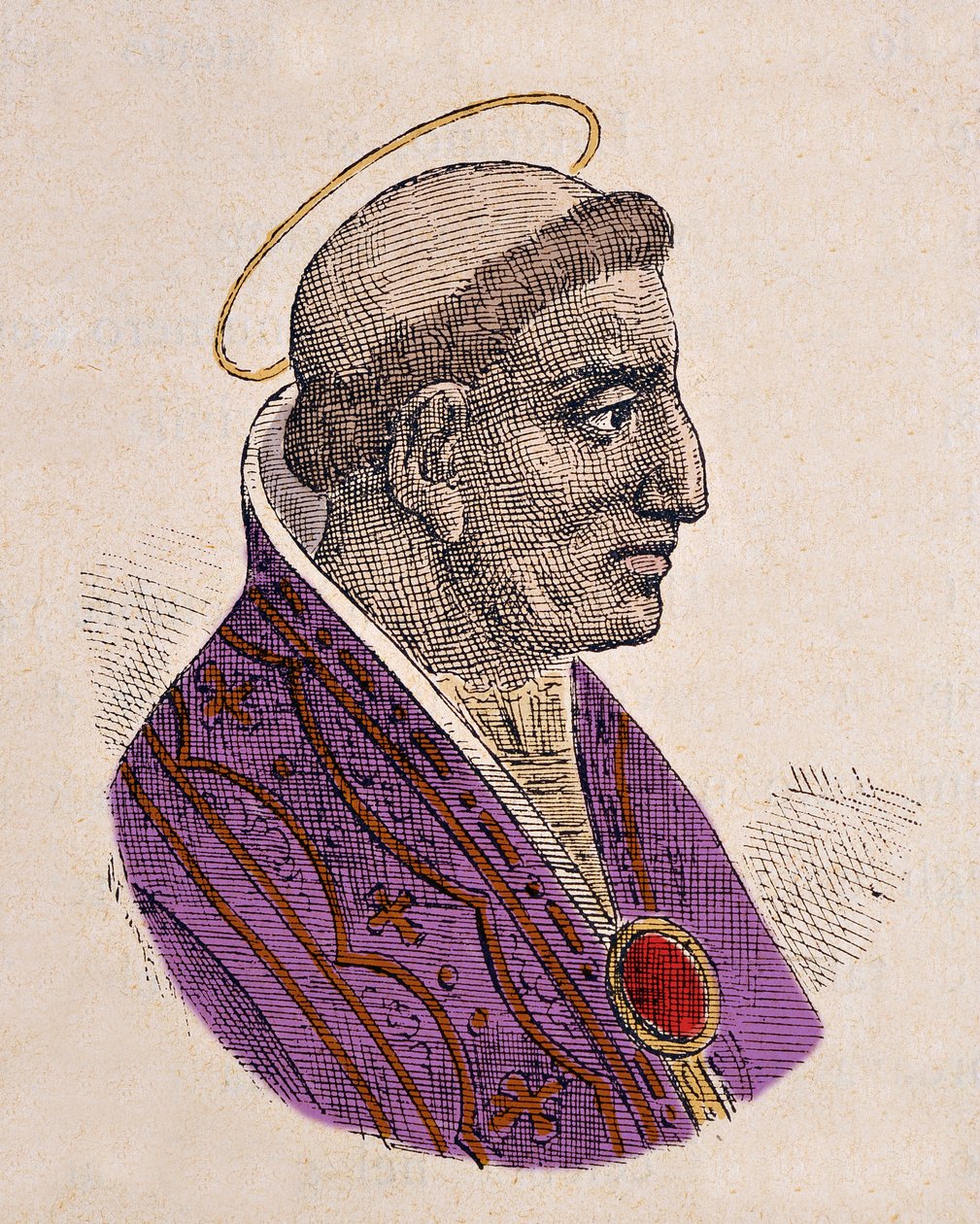 Portret papieża Grzegorza III (Gregorio lub Gregorius) (731-741) autorstwa Italian School