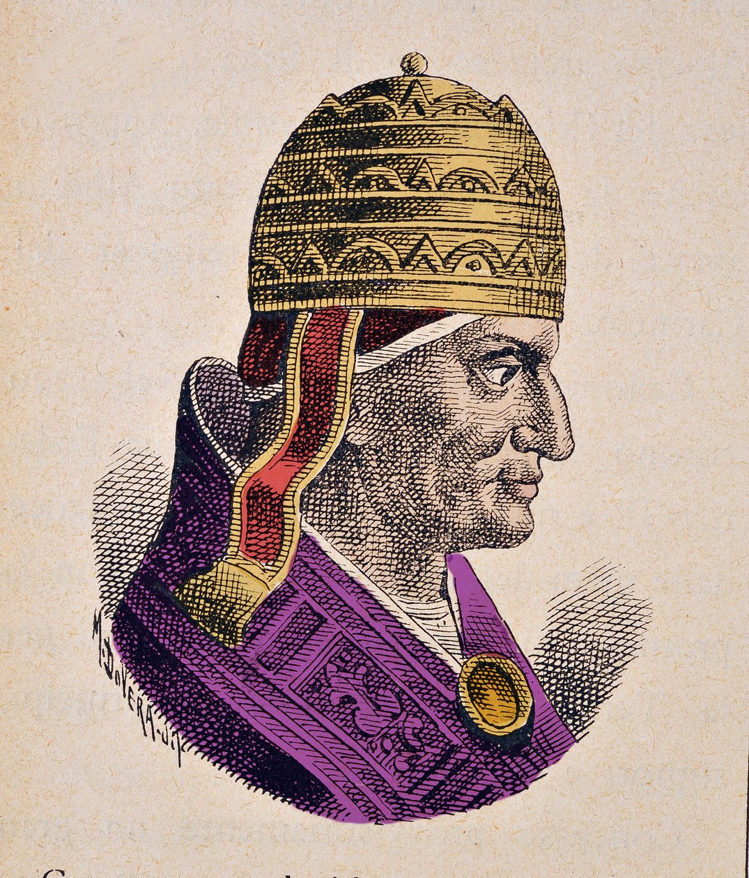 Portret papieża Grzegorza IX (Gregorio, Gregorius lub Gregory) (1227-1241) autorstwa Italian School