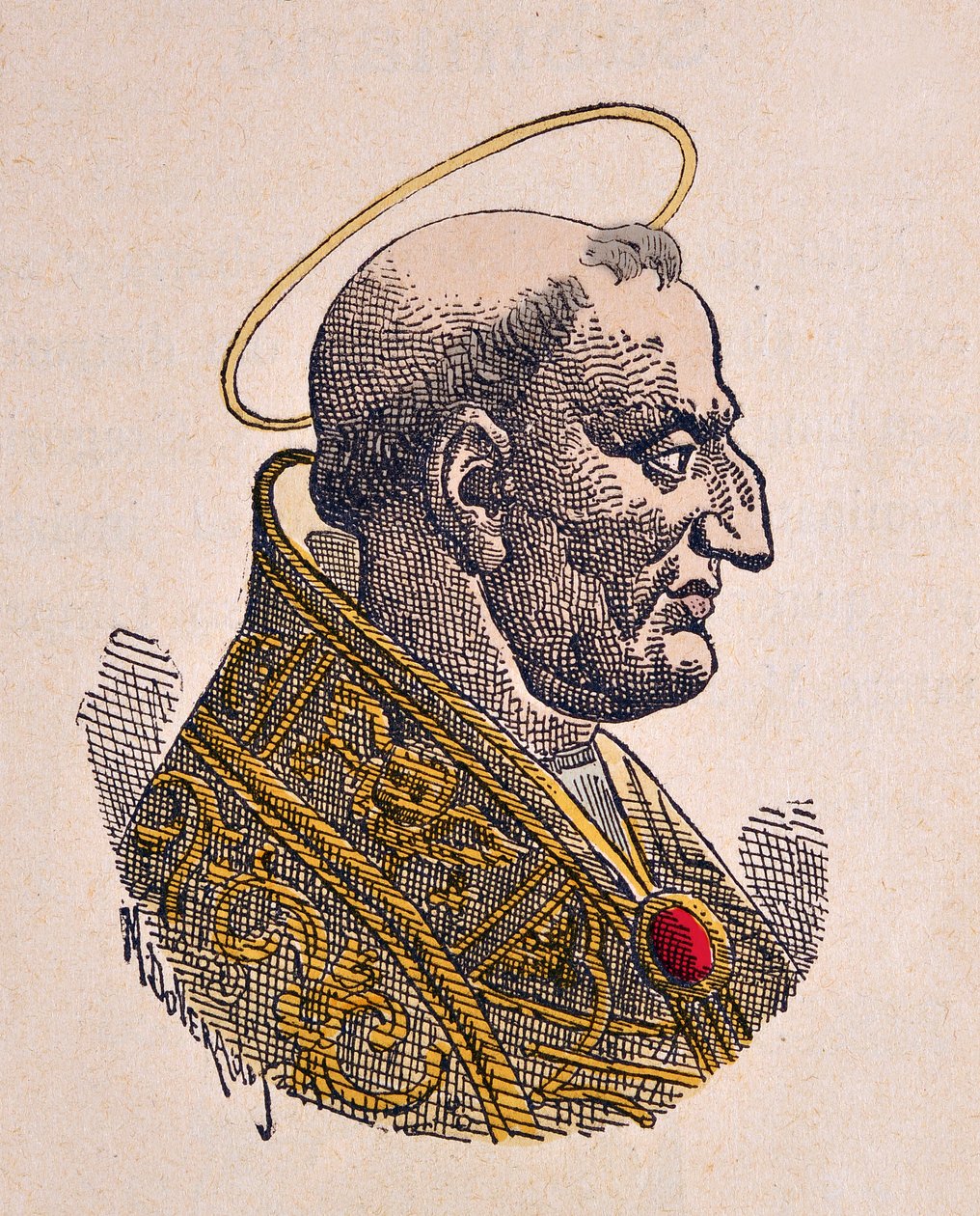 Portret papieża Gregoire Ier le Grand (Grzegorz Wielki lub Gregorio Magno lub Gregorius Magnus) (590-604) autorstwa Italian School