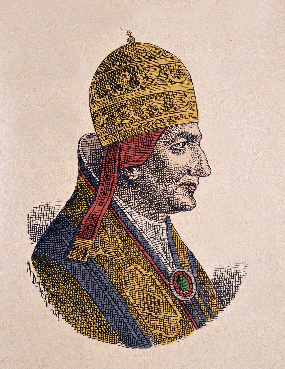 Portret papieża Grzegorza VIII (Gregorio, Gregorius lub Gregory) (1187) autorstwa Italian School