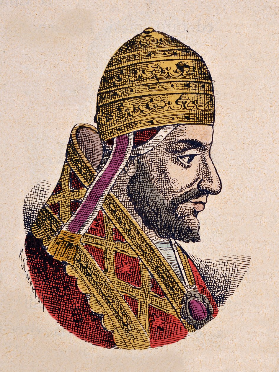 Portret papieża Grzegorza V (Gregorio, Gregorius lub Gregory) (996-999) autorstwa Italian School