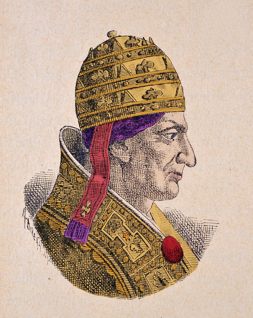 Portret papieża Grzegorza X (Gregorio, Gregorius lub Gregory) (1271-1276) autorstwa Italian School