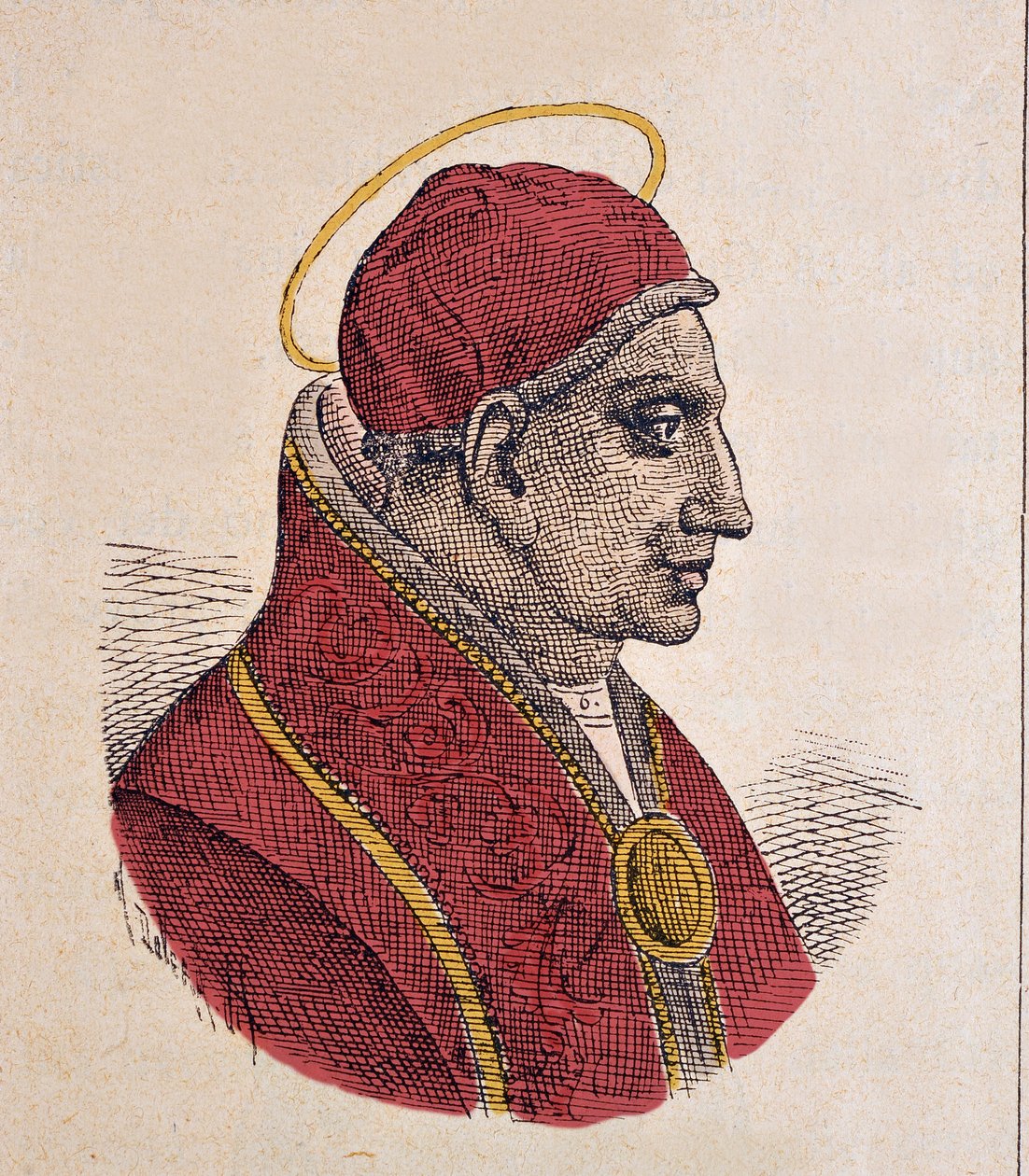 Portret papieża Jana VI (Giovanni lub Ioannes) (701-705) autorstwa Italian School
