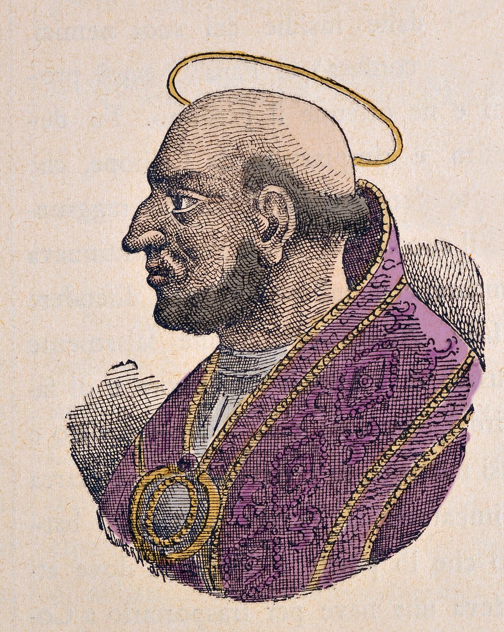 Portret papieża Martina Iera (Martinus I lub Martino) (649-655) autorstwa Italian School