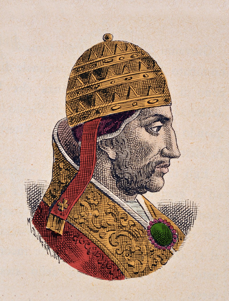 Portret papieża Mikołaja III (Nicola, Nicholas lub Nicolo lub Niccolo lub Nicolaus) (1277-1280) autorstwa Italian School