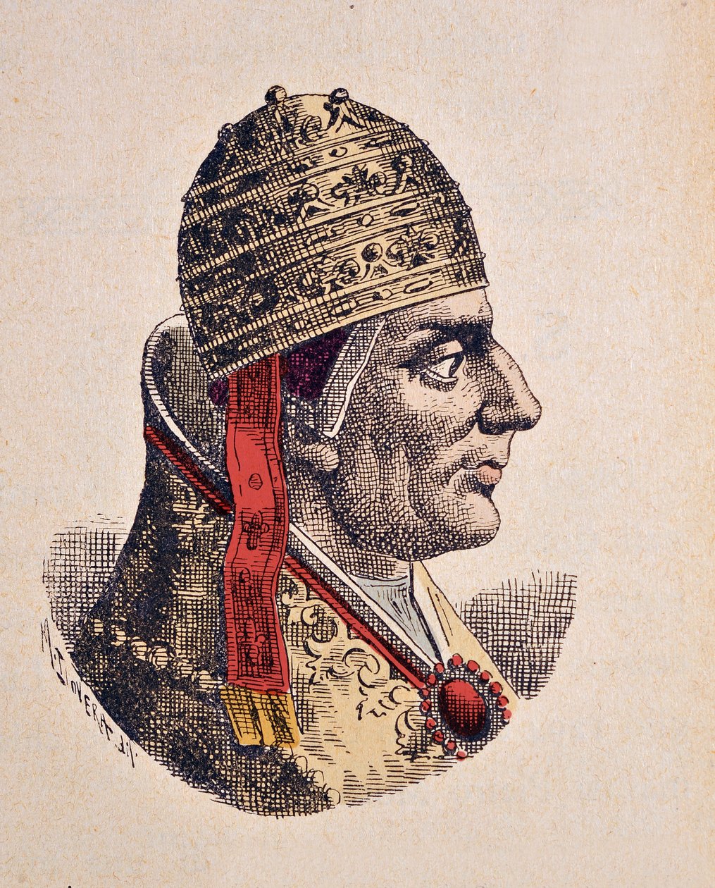 Portret papieża Mikołaja IV (Nicola, Nicholas lub Nicolo lub Niccolo lub Nicolaus) (1288-1292) autorstwa Italian School