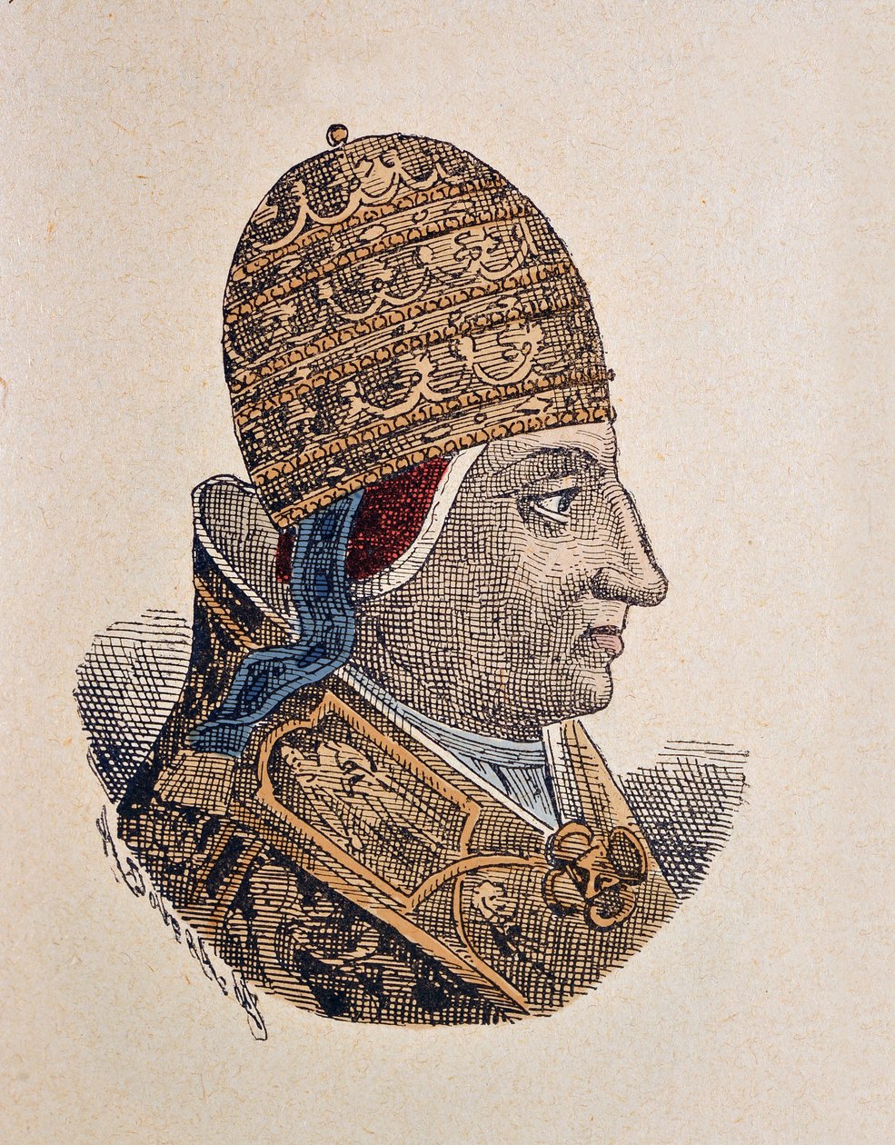 Portret papieża Mikołaja V (Nicola, Nicholas lub Nicolo lub Niccolo lub Nicolaus) (1447-1455) autorstwa Italian School