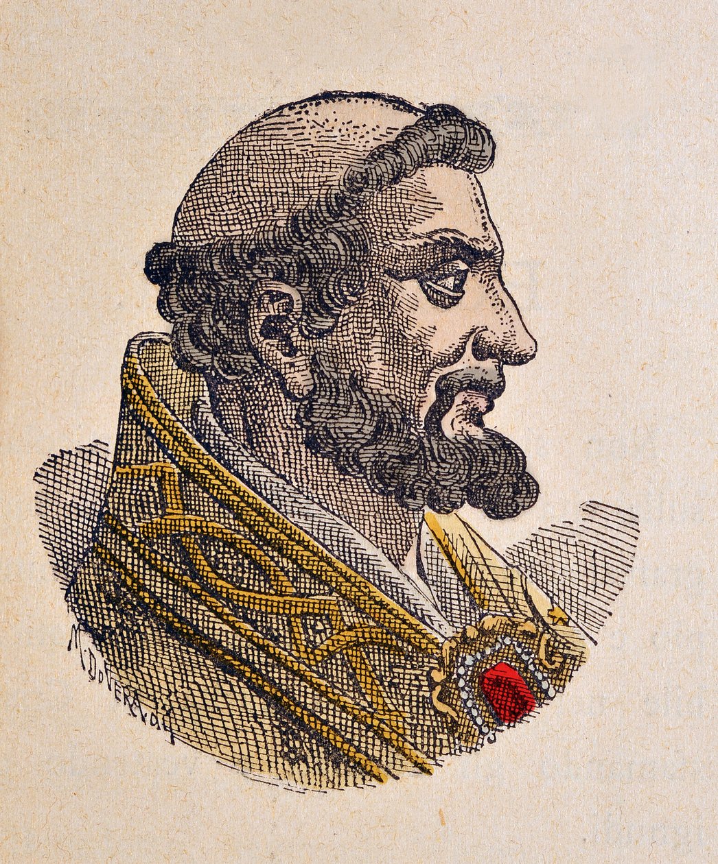 Portret papieża Pelage Ier (pelagius lub Pelagio) (556-561) autorstwa Italian School