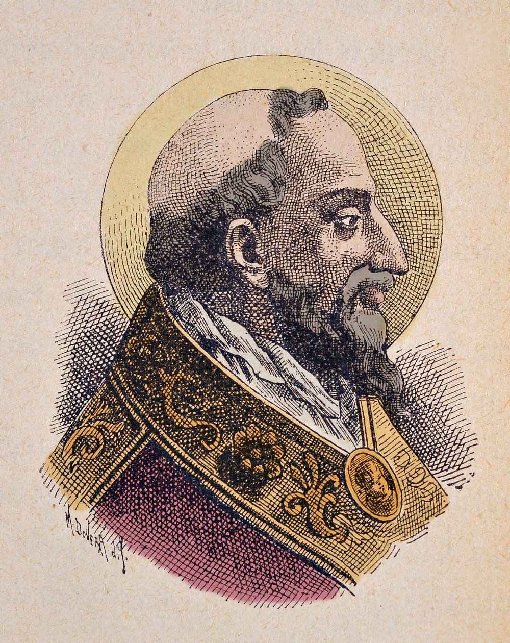 Portret papieża św. Klemensa (San Clemente lub Clemens) Ier (88-97) autorstwa Italian School