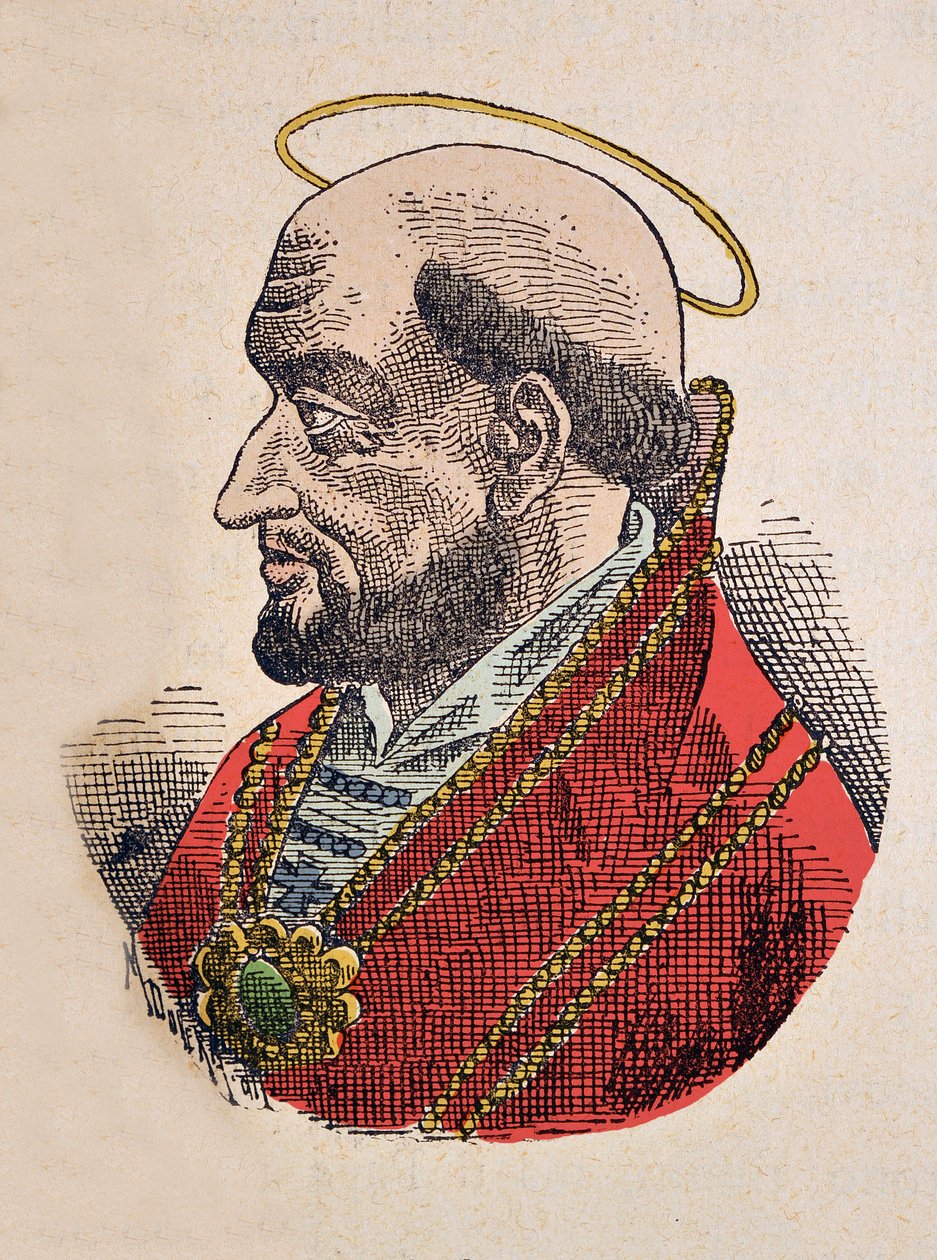 Portret papieża Silvere (Silverius lub Silverio) (535-536) autorstwa Italian School