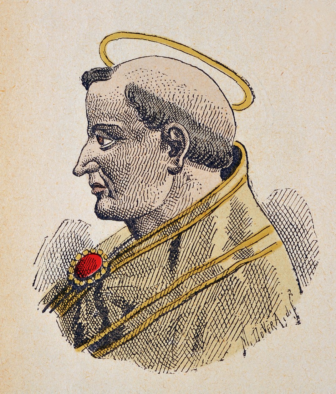 Portret papieża Sixte III (Sixtus, Sisto lub Xystus) (432-440) autorstwa Italian School
